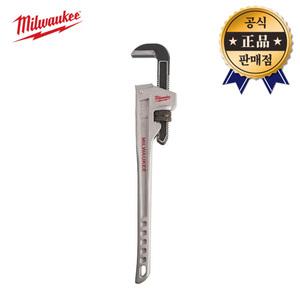밀워키 알루미늄 파이프렌치 48-22-7210 254mm 경량 안전고리 배관