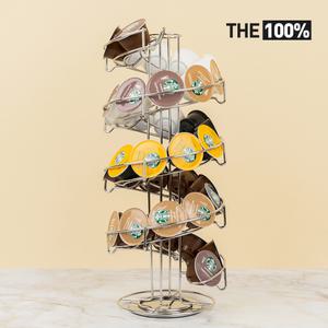 돌체구스토 캡슐 보관함 미끄럼틀 회전형 타워 37구 홀더 거치대 디스펜서