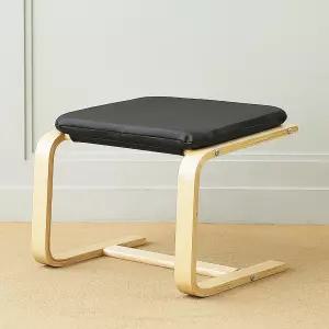 일루일루 실론 풋스툴 발받침대 보조의자 책상발받침대 쇼파스툴 낮은의자 PU(가죽) 블랙