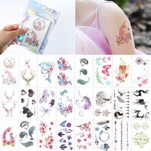 KC인증 감성 미니 타투 스티커 (10장) 여성 레터링 헤나 문신 마스크 꾸미기 어린이집 유치원 단체 행사