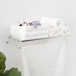 디허브 밀착패드 수건선반 450 스테인리스 (스텐) 압연 거치대 홀더 수건걸이 타월 욕실 악세사리 다용도 수납 정리대 원룸 화장실 샤워선반 주방 타올 트레이 슬리퍼걸이 접착