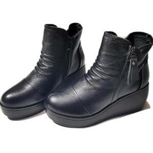 천연가죽/ 행텐 여성 앵글부츠 통굽 발목부츠 여자방한화