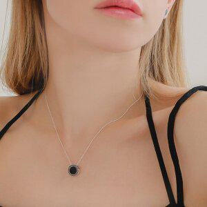 [제이로렌] 오닉스 마카 라운드 실버 목걸이 N01052