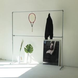 실버 대형 파이프 행거 튼튼한 철제 옷가게 드레스룸 스탠드 고정식 이동식 옷걸이 헹거