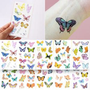 KC인증 어린이 타투 스티커 HD 나비 (10장) 여아 꽃 헤나 문신 판박이 할로윈 어린이날 야외 단체 행사