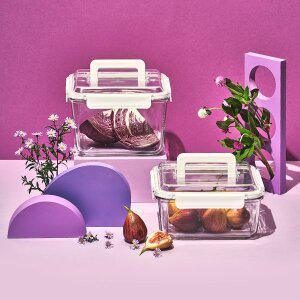 [글라스락] 핸디 퓨어 화이트 2조 세트 (2.7L ,3.7L)