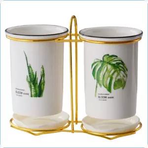 북유럽디자인 답례품 신혼집 도자기 스푼통 꽂이 조리도구통 물빠짐수저통