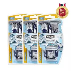 쉬크 쿼트로4 티타늄 휴대용 면도기 3입 x 3개