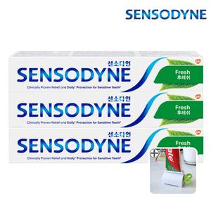 센소다인 시린이 불소 1426ppm 고불소 치석 제거 후레쉬 치약 3개+치약짜개