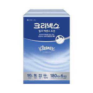 크리넥스 밀크 에센스 로션 미용티슈 2겹, 180매, 6입, 1개