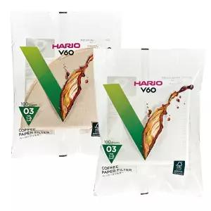 하리오 종이필터 1~6인용 100매 VCF-03-100W/ VCF-03-100M