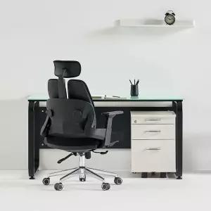 티에스퍼니처 데임 A형 강화유리 사무용책상 1800x800