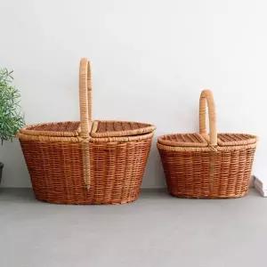 [텐바이텐]라탄 펀 피크닉 바구니 (수평뚜껑) 1P- 2size