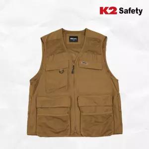 K2 경량조끼 VE-2602 브라운 낚시 실내작업 안전조끼 사계절 남녀공용 베스트