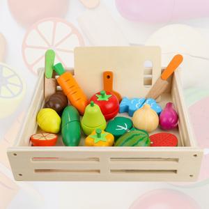 과일 채소 자르기 나무 블럭 세트 소꿉놀이 역할놀이 원목 블록 교구 장난감