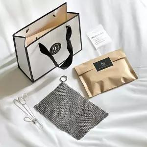 [선물 패키징] 프리미엄 316L 스텐 링 수세미 중형 15x15 반영구 텀블러 탄냄비 세척