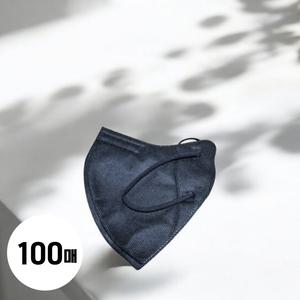 비움 마스크 KF94 세부리형 블랙 색상 대형 100매