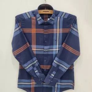 [레노마셔츠]멜란 컬러 포인트체크 슬림핏 긴소매RLFSL0140BUA_GN