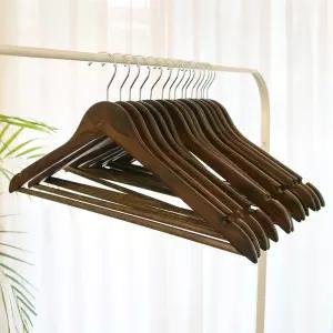 화이트래빗 프리미엄 월넛 고리회전 원목 옷걸이 30p