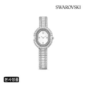[스와로브스키/본사정품] Matrix Octagon 바게트 컷 실버 톤 메탈 시계 5724516