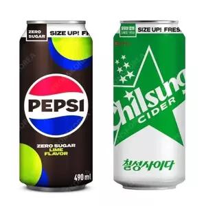 펩시콜라 제로슈거 라임향 490ml 12캔 +칠성사이다 490ml 12캔