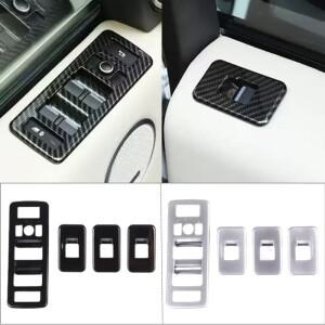 자동차 링 창 유리 리프트 스위치 버튼 프레임 트림 스티커  랜드로버 레인지로버 보그 2013-17 용  액세서