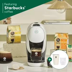 [텀블러] NEW 돌체구스토 네오 카페 캡슐 커피머신+ 스타벅스 네오 캡슐커피 12P (+더블 월 글라스 컵 + 미르 텀블러)