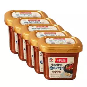 해찬들 물로만 끓여도 시원깔끔한 바지락꽃게 된장찌개 양념 450g 5개