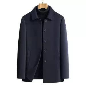 남성 출근룩 하프 코트 캐주얼 모직 울 양면 추동 터틀 버튼 캐시미어 비즈니스 힛템