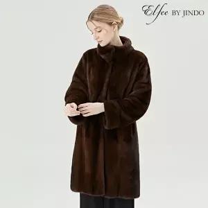 [진도모피]진도 Elfee 스킨 온 스킨 밍크 휘메일 코트(K9W3EC24_)