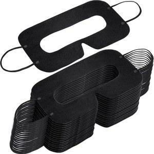 트렐라 200개 일회용 VR 페이스 마스크 통기성 커버 VR 부직포 위생 안대, 커버 패드(8 x 4 인치, 검은색)