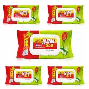 (중형 5개) 고급형 일회용 물걸레 청소포/물청소포/부직포/화장실/청소/티슈/물티슈/밀대/엠보싱/미세