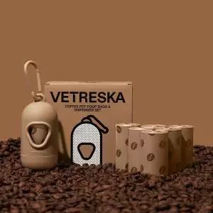 VETRESKA 커피 강아지 향기나는 배변봉투 풉백 디스펜서 세트(커피향)