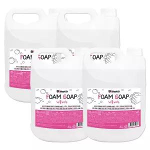 비앙카 거품비누 4L 4개 핸드워시 손세정제 대용량 리필