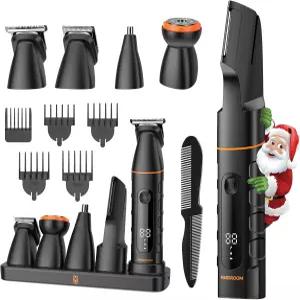MAXGROOM 맨스케이프 올인원 바디 퍼빅 헤어 트리머 남성용 노닉 사타구니 볼 면도기 LED 디스플레이가