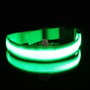 LED 애견 강아지 목줄(L) (그린) 야광애완견목줄 강아지라이트목걸이