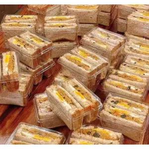 수제 샌드위치 포장 투명 케이스 분리 용기 직사각 100개 2단