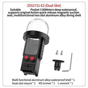 DJI호환 오즈모 포켓 3 방수 케이스 80M 알루미늄 퀵 릴리즈 마운트 카메라 보호 하우징 수중 다이빙