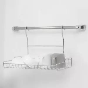 스텐 주방 걸이형 양념통 컵 그릇 선반 1단  + 봉행거 포함)