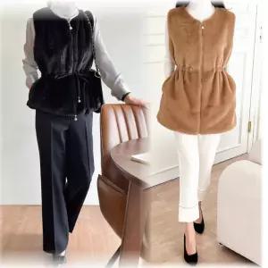 여성 밍크조끼 에코퍼 베스트 롱밍크 퍼조끼 페이크퍼 인조털 겨울조끼