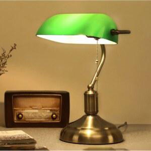 엔틱 빈티지 레트로 조명 등 책상 뱅커스 뱅크 뱅커 초록색 스탠드 램프