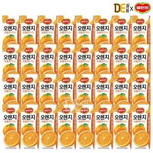롯데 델몬트 드링크 오렌지 190ml 32입 과즙 주스 어린이 음료 간식 팩주스 탕비실