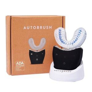 autobrush Sonic Pro 전동 칫솔 - ADA 승인 U자형 브러시, 임상적으로 입증된 최대 5.1배 더 나은 세척, 30초 전체 입 360도 충전식, 방수, 블랙, 여성용 스몰