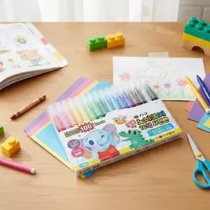 단단한 펜촉 어린이 점보 노마르지 수성 사인펜 16색