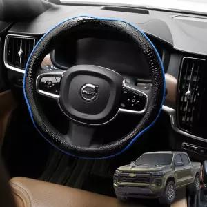 콜로라도 호환 스네이크 가죽 핸들커버 카본 튜닝 운전대 원형 편한그립감 편한 링편한 다양한사이즈 소형