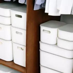 옷장 수납 바구니 소형 화이트 농산물박스 농산물상자 빈티지감성