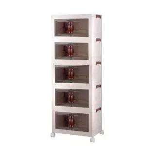 미란다 접이식 XXX바퀴이동XXX 양개문형 리빙박스 폭45cm 5단 co-00892 (2가81)수납함 소품케이스 플라스틱