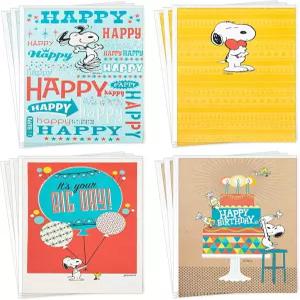 홀마크 피너츠 생일 카드 모음 스누피 디자인(봉투 포함 12장)