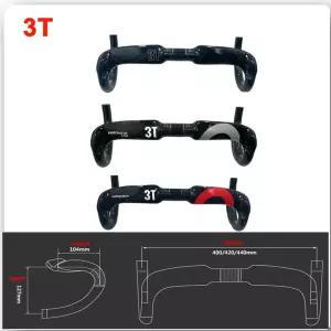 매트 탄소 바이크 블랙 섬유 로드 핸들바 3T 카본 핸들바