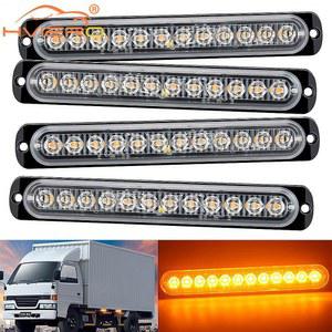 화물차 차폭등 폭등 24볼트 작업등 트럭 그리드 플래시 사이드 IP65 방수 초박형 12LED 스트로브 신호 알람 조명 수정 도구 미등 12 24V 4개